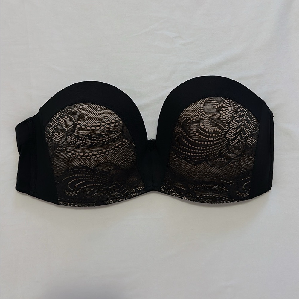 Wonderbra Black Lace Strapless Bra